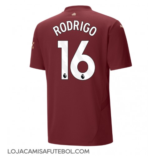 Camisa de Futebol Manchester City Rodri Hernandez #16 Equipamento Alternativo 2024-25 Manga Curta